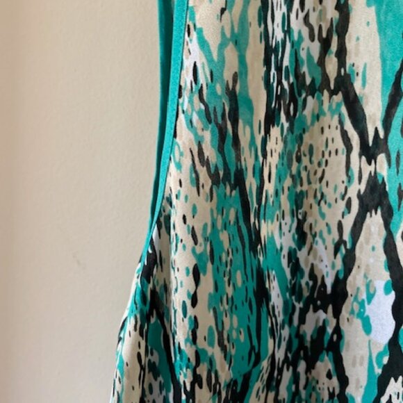 Liz Clairborne Teal/Beige Multi Pattern Sleeveless Top Size XL - Picture 6 of 11